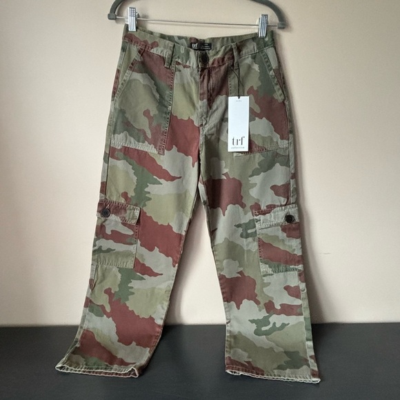 NEW ZARA Sz 6 Cargo Wide Leg Pants Camo - Picture 4 of 12
